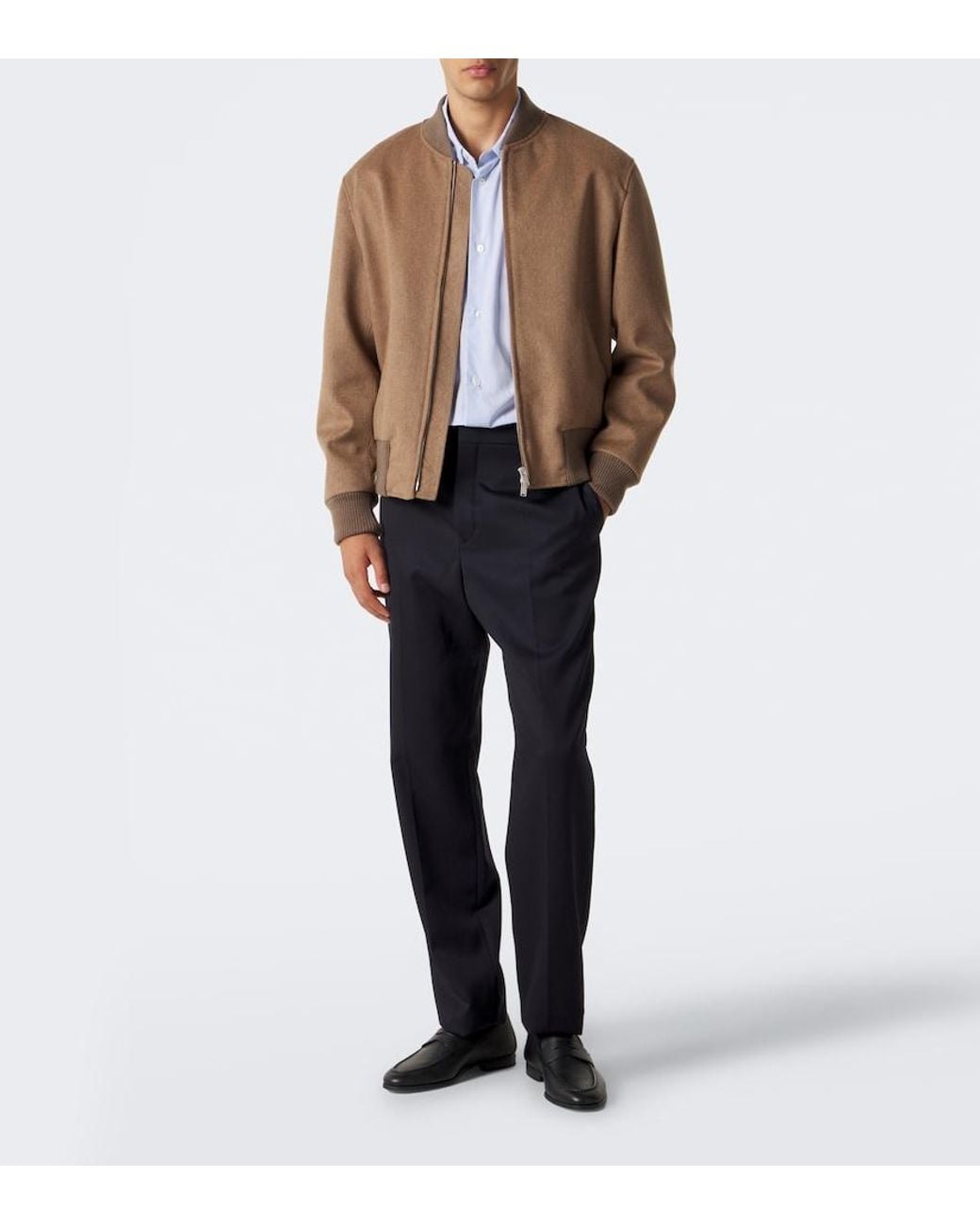 Lardini Blue Striped Cotton Poplin Shirt for men