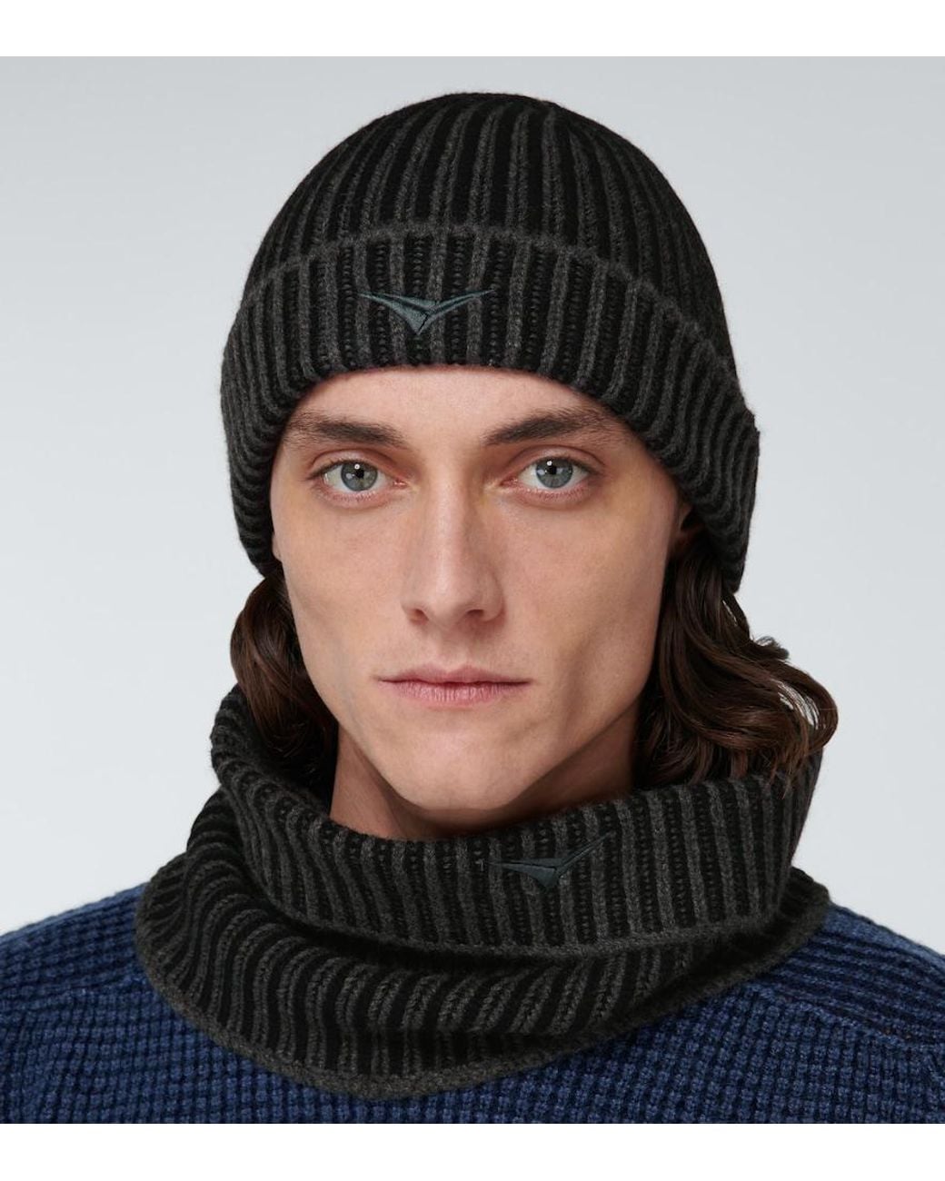 Sease Black Dinghy Cashmere Beanie for men