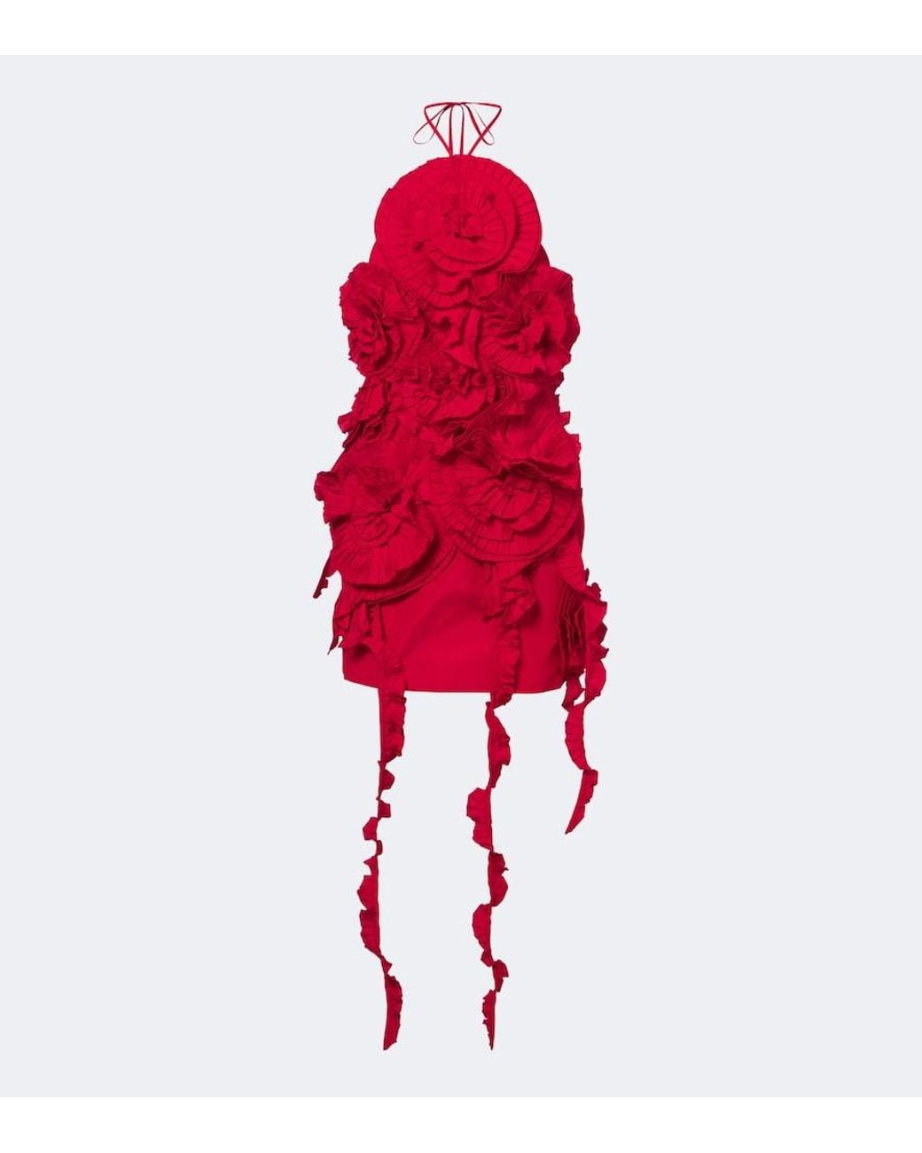 Blumarine Red Floral-Applique Minidress