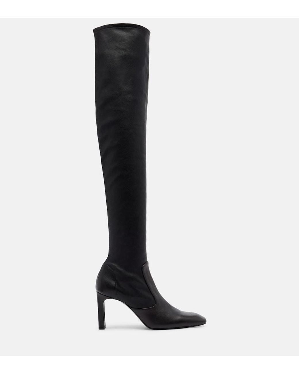Totême Black Leather Over-The-Knee Boots