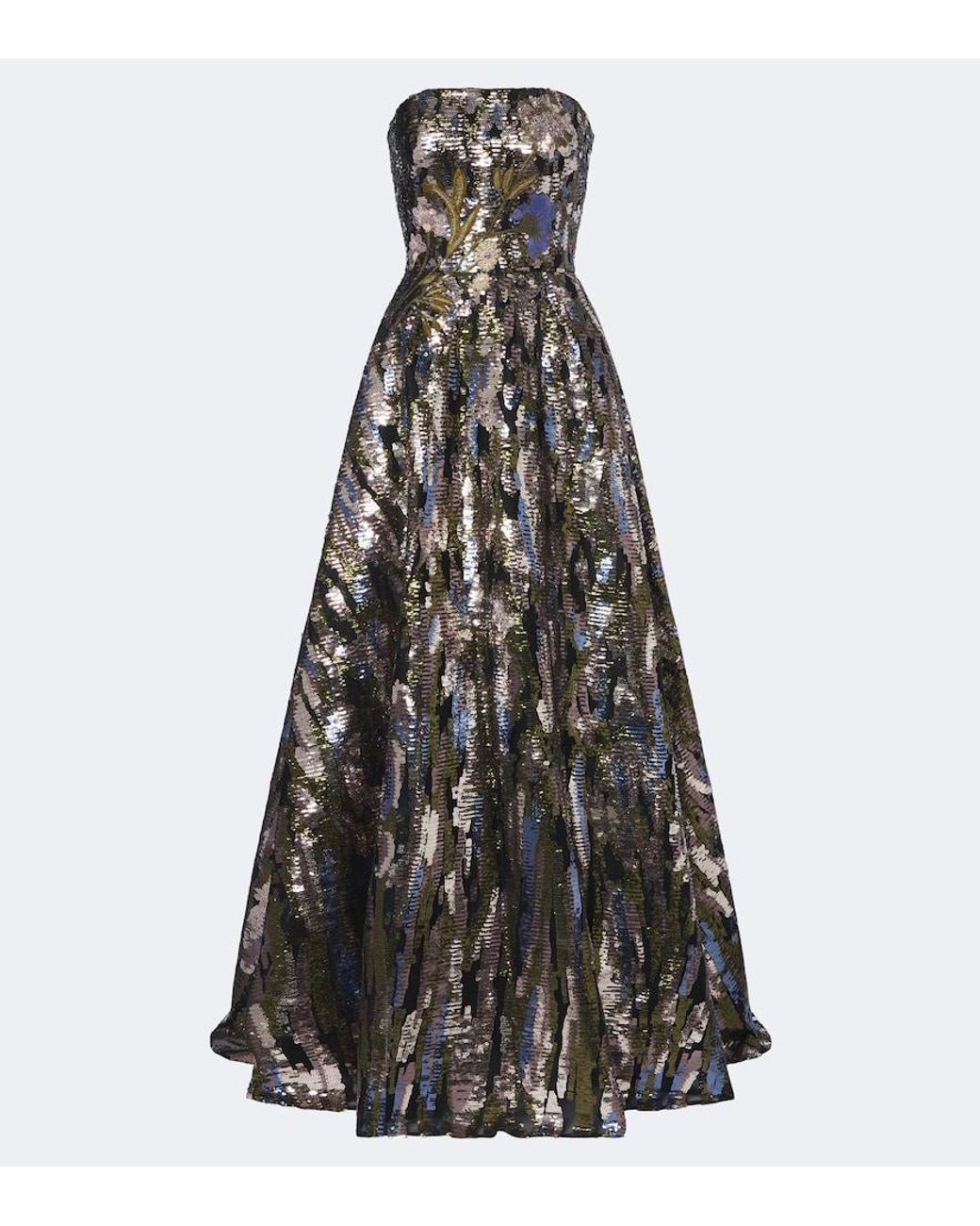 Elie Saab Black Embellished Silk-Blend Bustier Gown