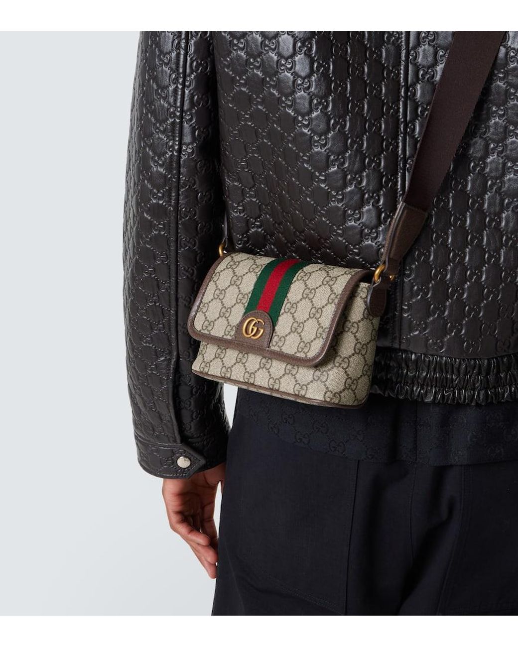 Gucci Schultertasche Ophidia Mini Gg in Metallic für Herren