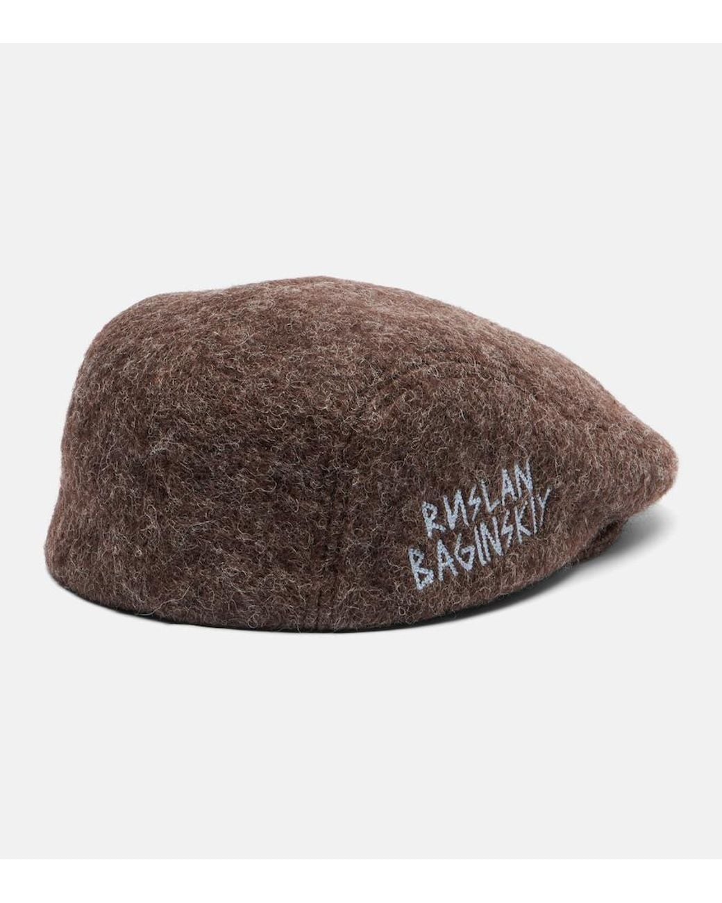 Ruslan Baginskiy Brown Logo Wool-Blend Newsboy Cap