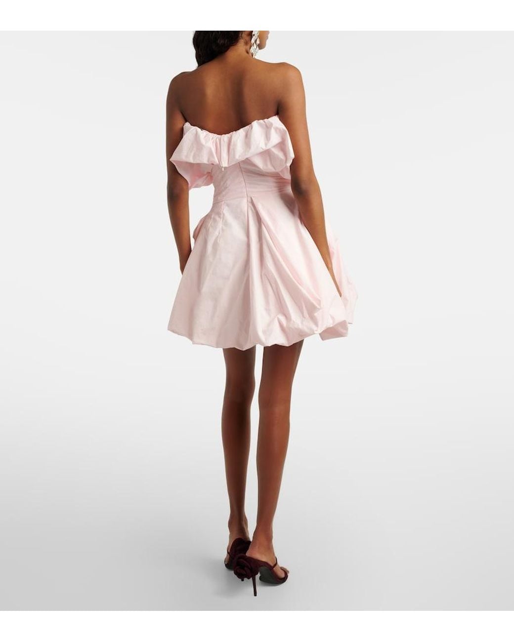 Magda Butrym Pink Pleated Cotton Minidress