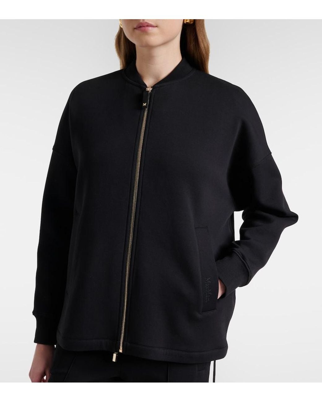 Max Mara Black Radioso Cotton-Blend Blouson Jacket