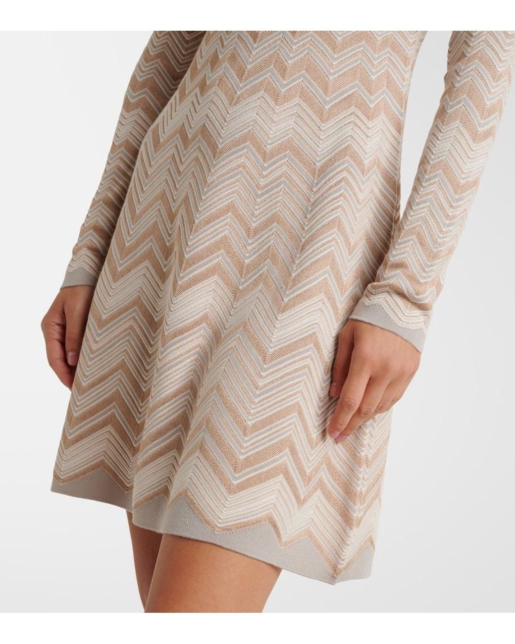 Missoni Natural Zigzag Knitted Minidress
