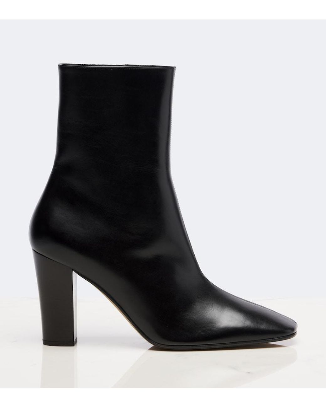 The Row Black Cindy Leather Ankle Boots