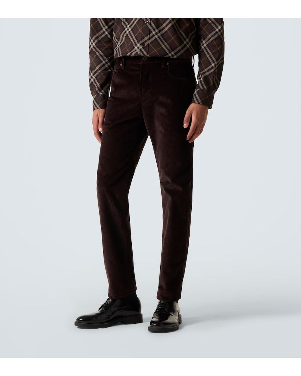 Burberry Black Cotton Corduroy Slim Pants for men