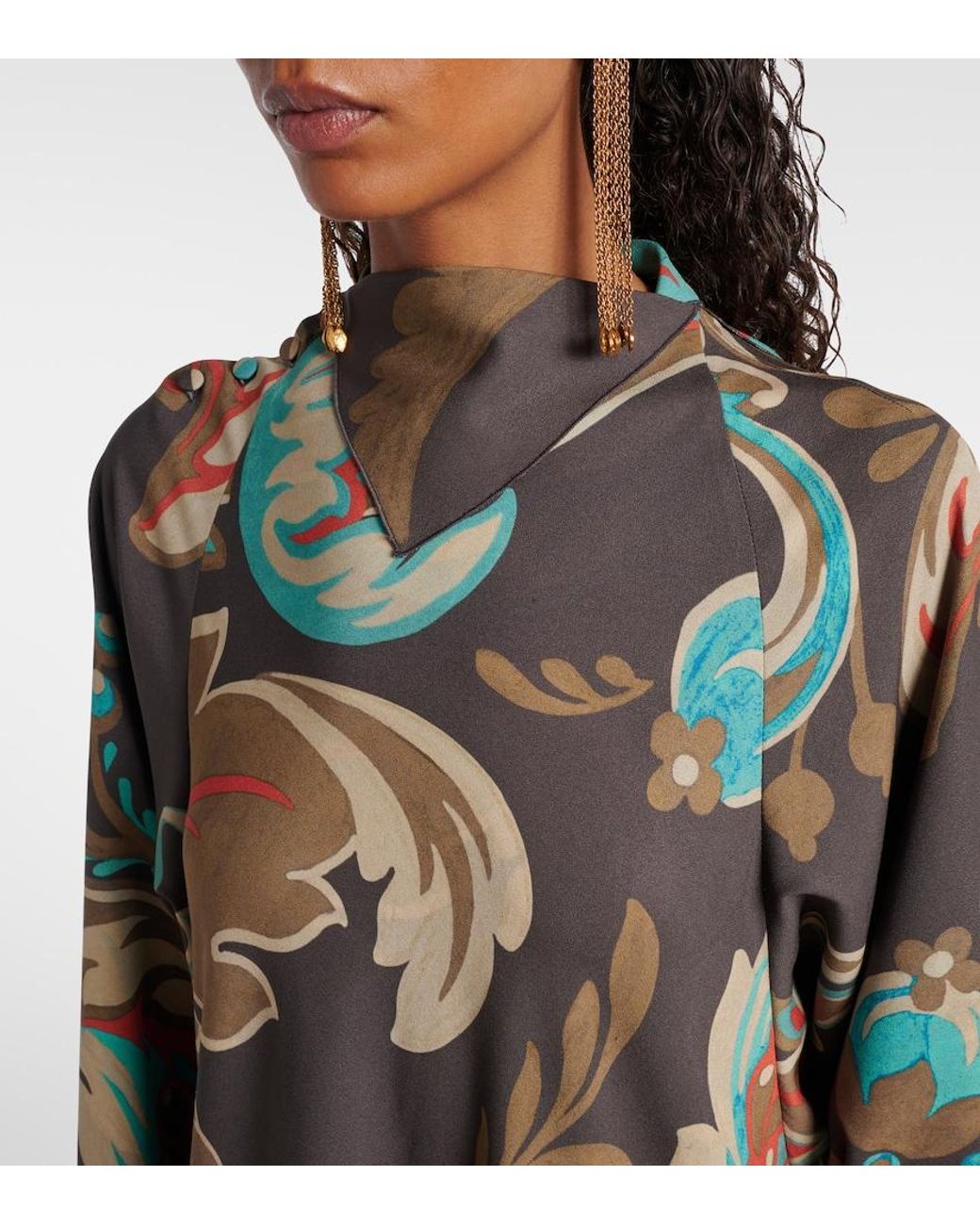 Etro Multicolor Printed Asymmetric Maxi Dress