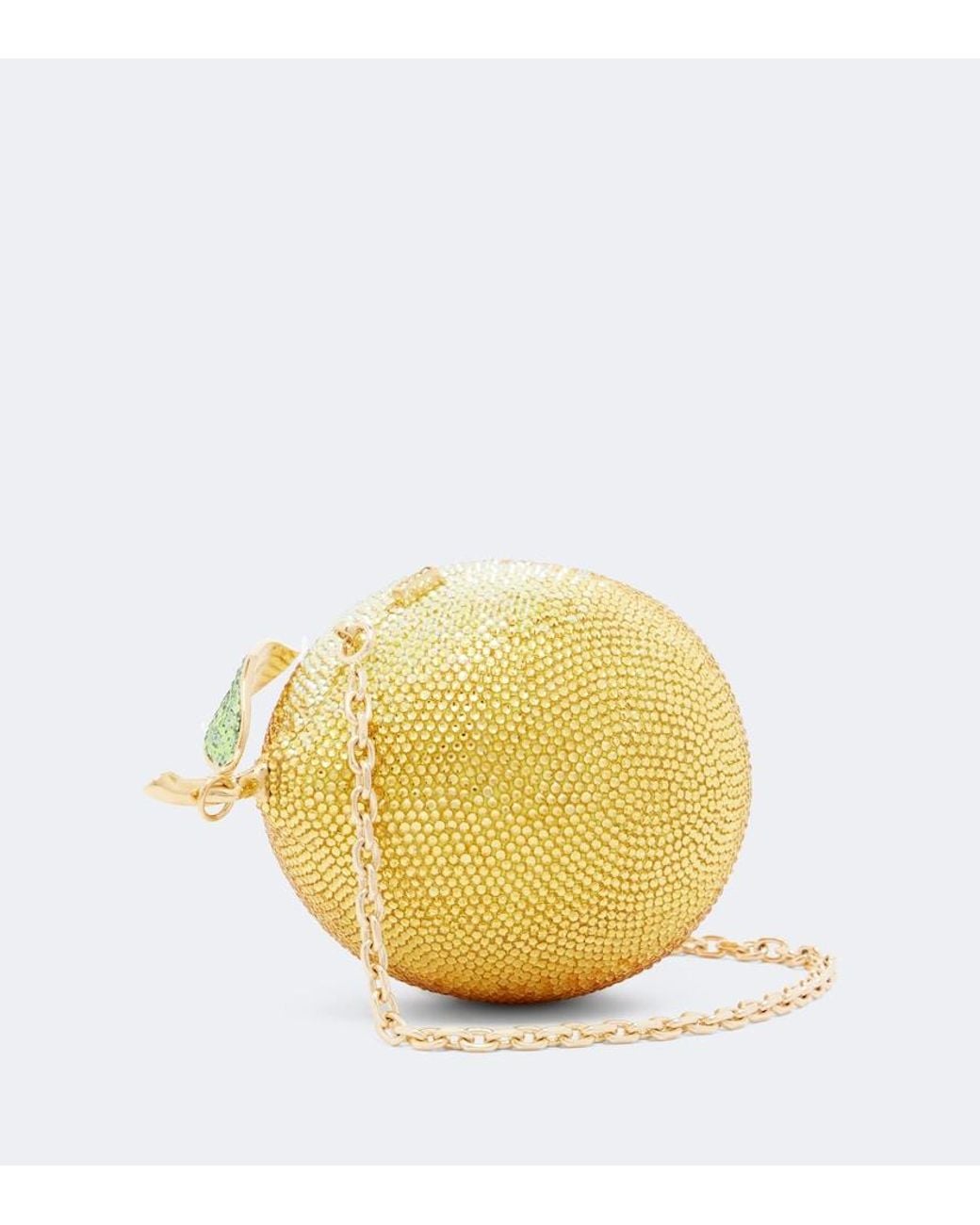 Judith Leiber Yellow Citron Lemon Embellished Clutch