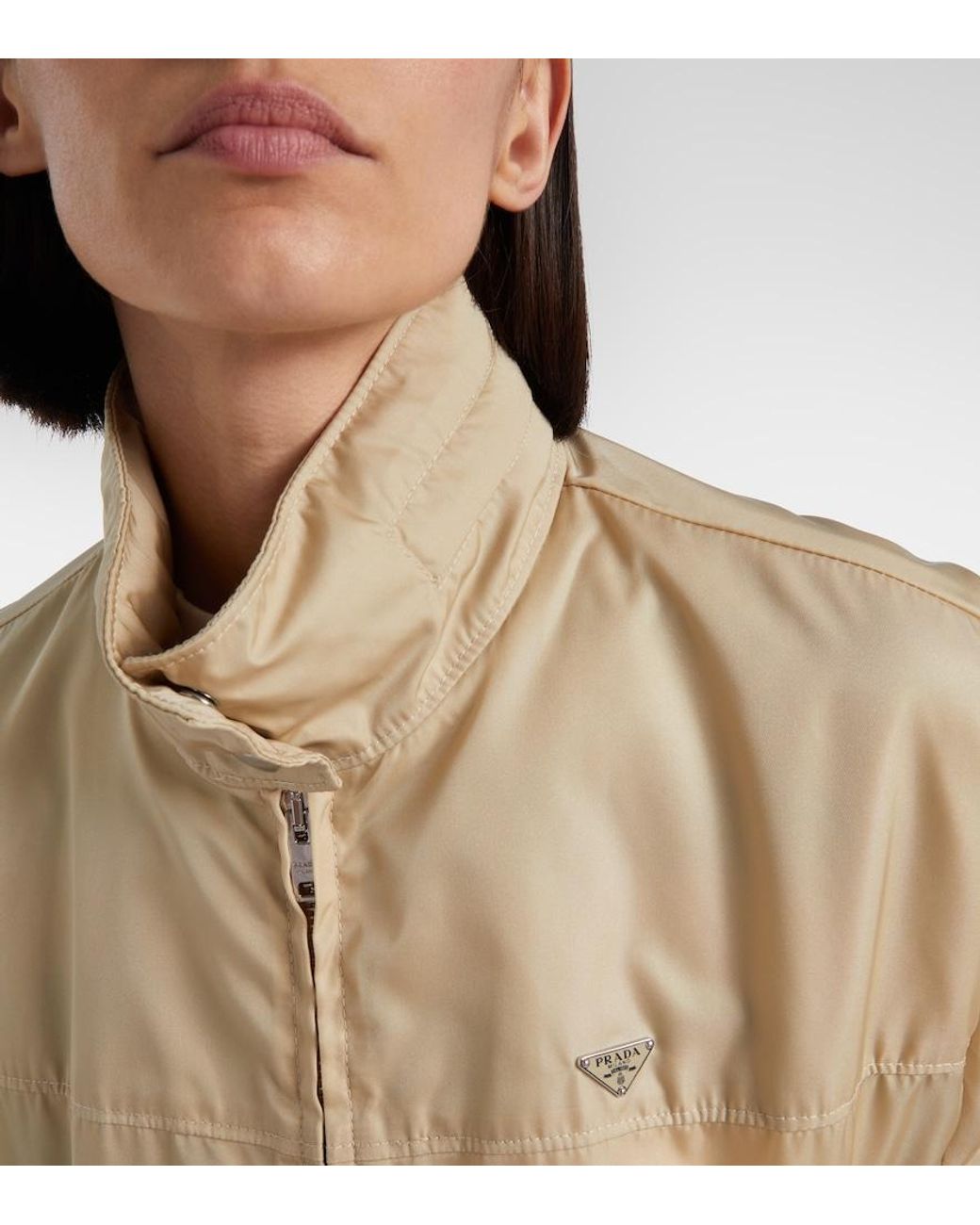 Chaqueta De Re-Nylon Prada de color Natural
