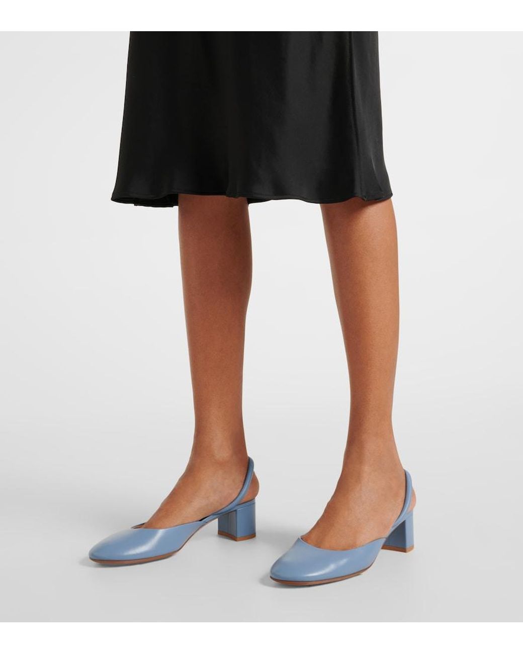 Gianvito Rossi Blue Tivoli Leather Mules