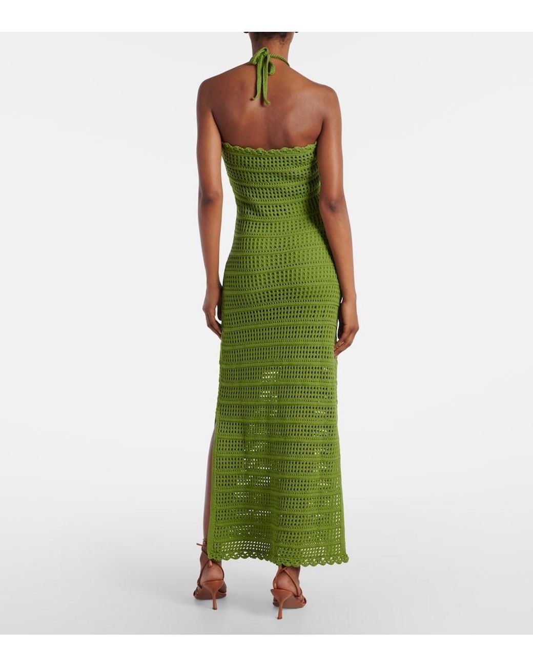 Jonathan Simkhai Green Koah Cotton-Blend Midi Dress