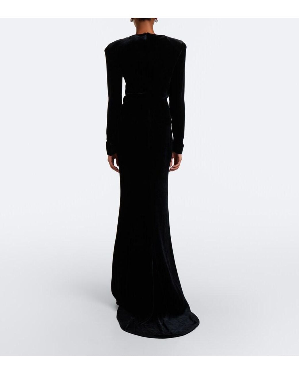 Stella McCartney Black Draped Velvet Gown
