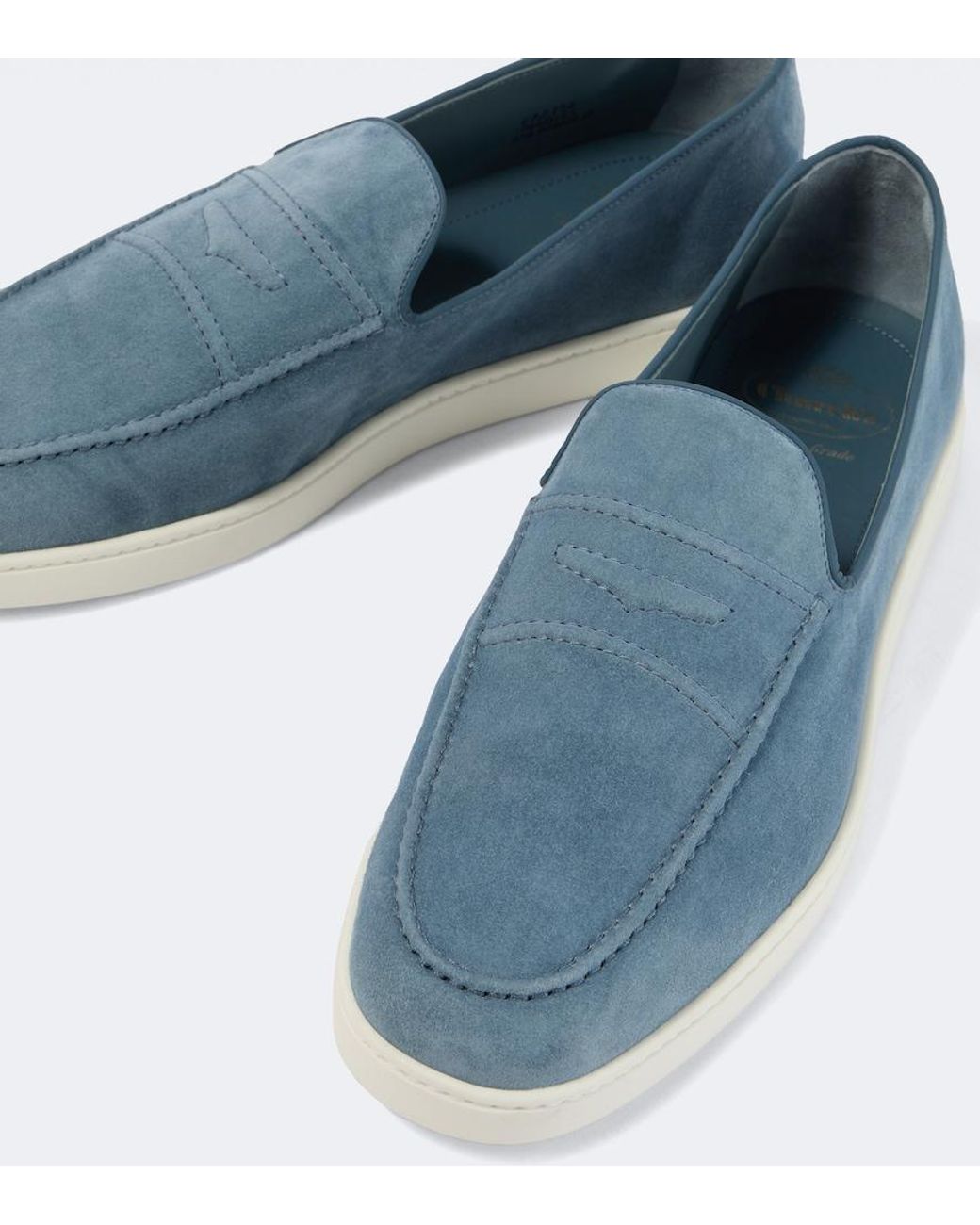 Church's Blue Pebbles Suede Penny Loafers for men
