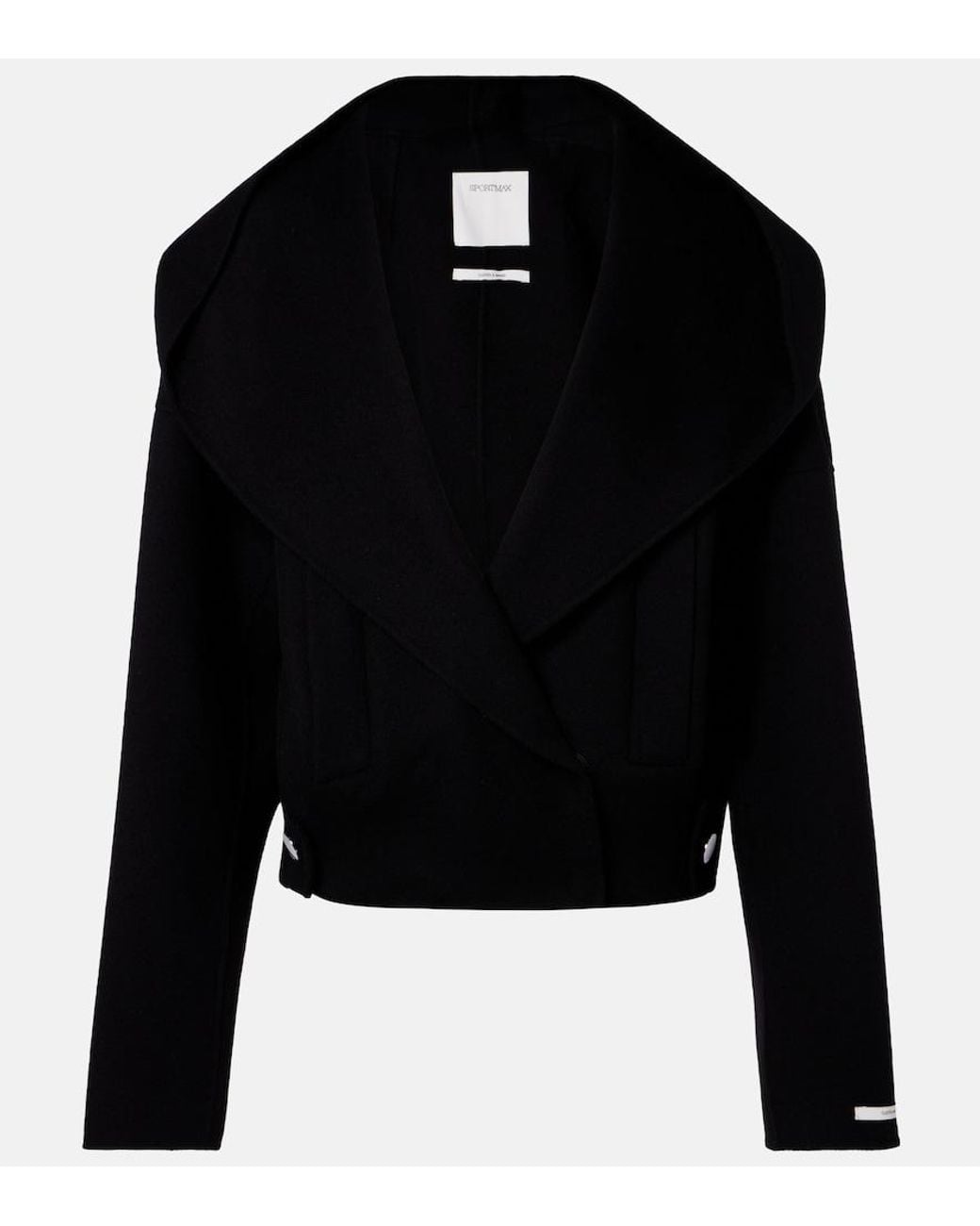 Sportmax Black Double-Breasted Wool Jacket