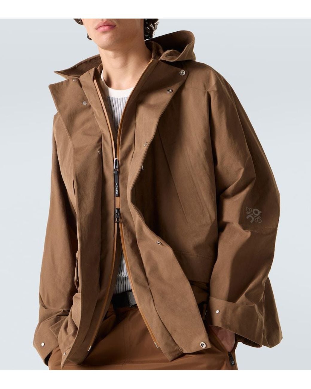Loewe Brown X On Hooded Technical Jacket for men