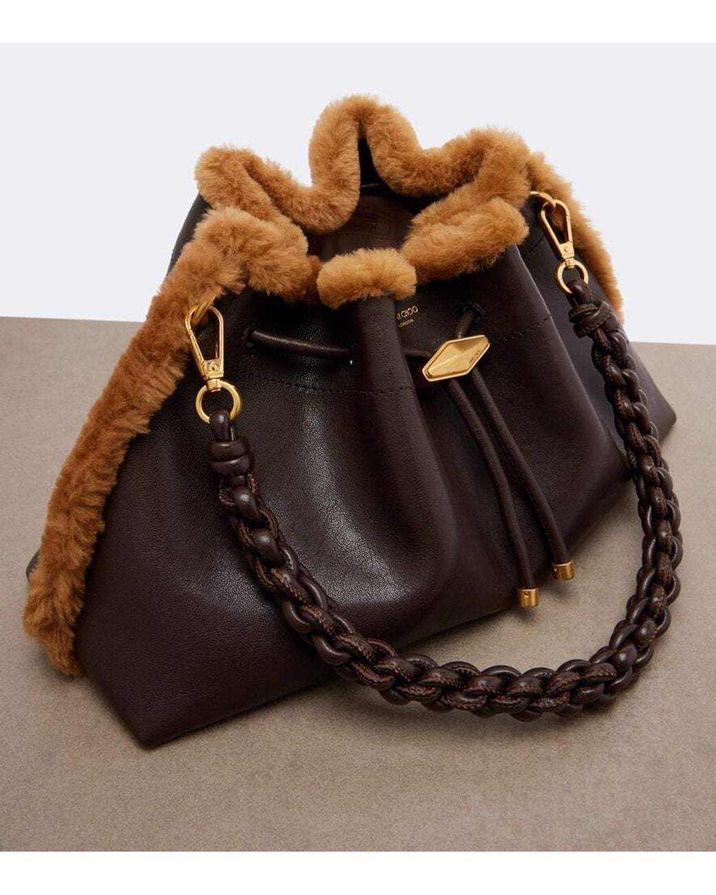 Jimmy Choo Black Cinch Medium Leather Shoulder Bag