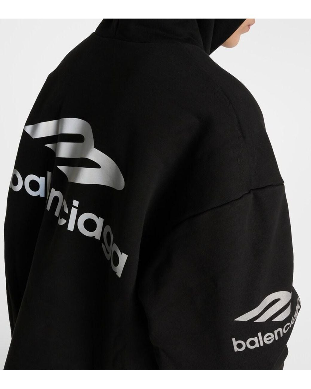Balenciaga Black 3B Sports Icon Technical Hoodie