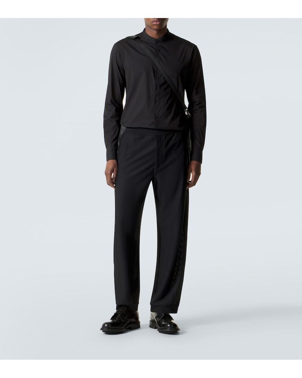 Giorgio Armani Black Icon Cotton-Blend Poplin Shirt for men