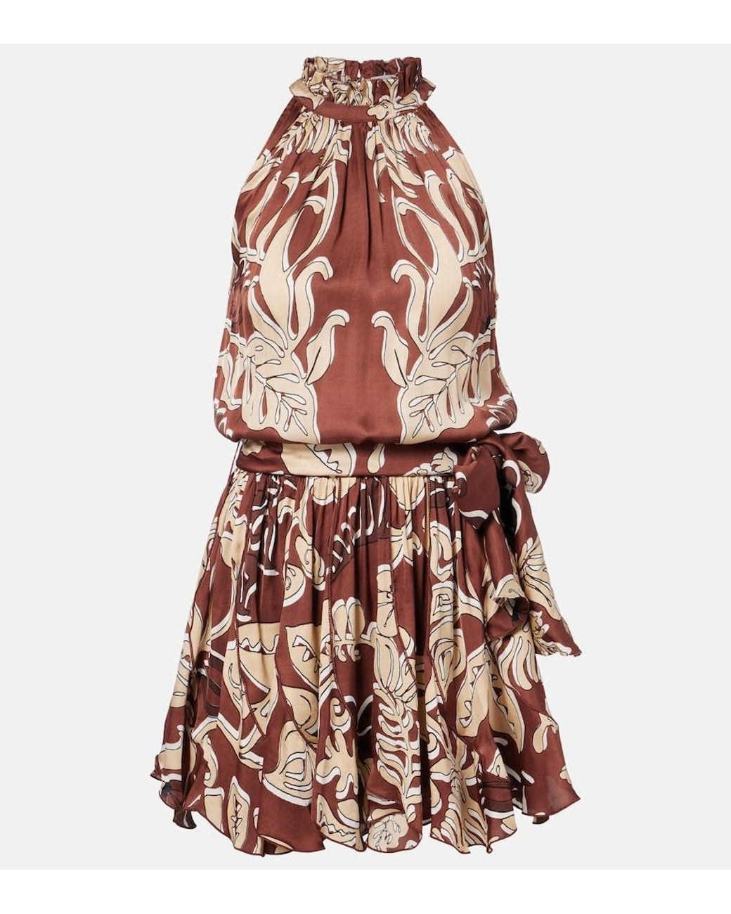Poupette Brown Bianca Printed Minidress