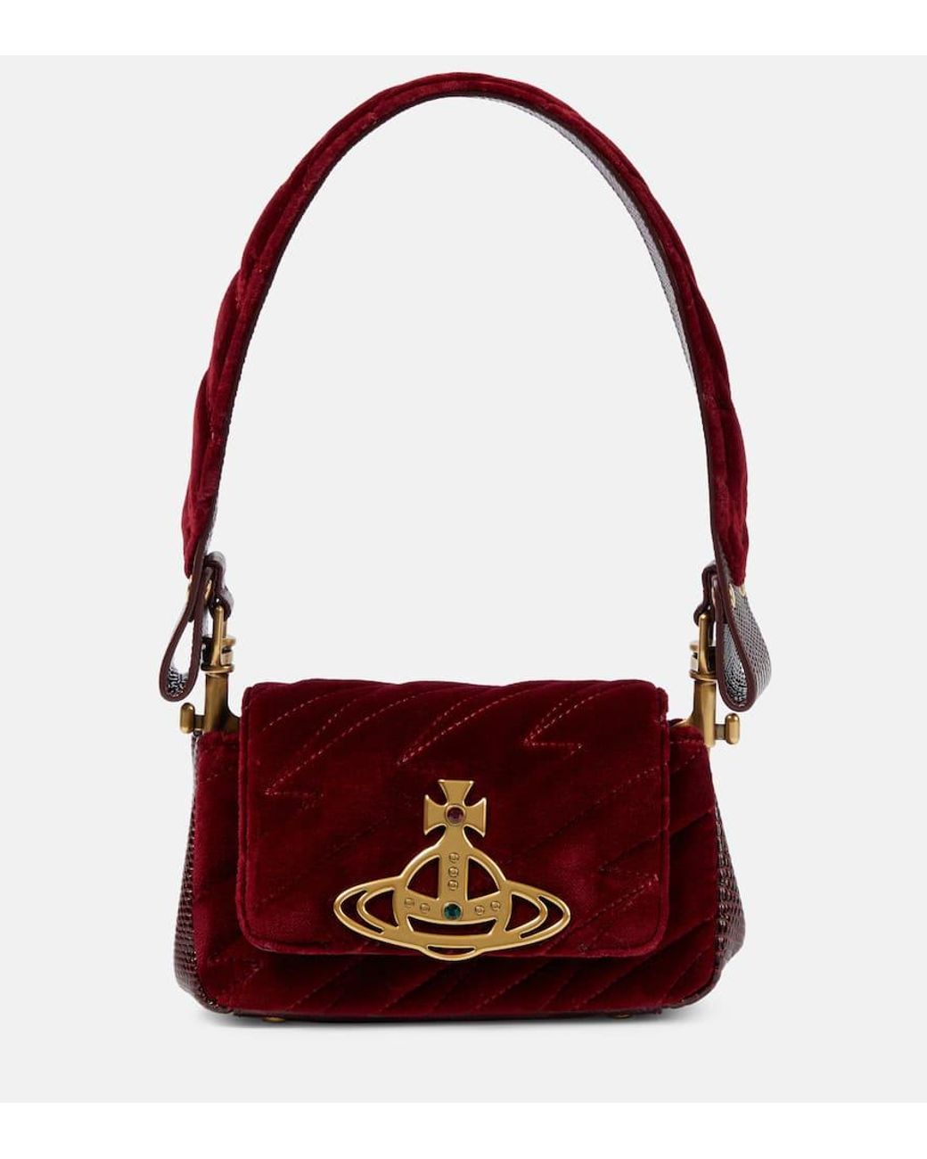 Vivienne Westwood Hazel Small Velvet Shoulder Bag in Red Lyst