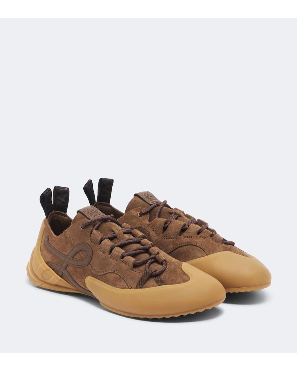 Loewe Brown Grip Anagram Suede Sneakers
