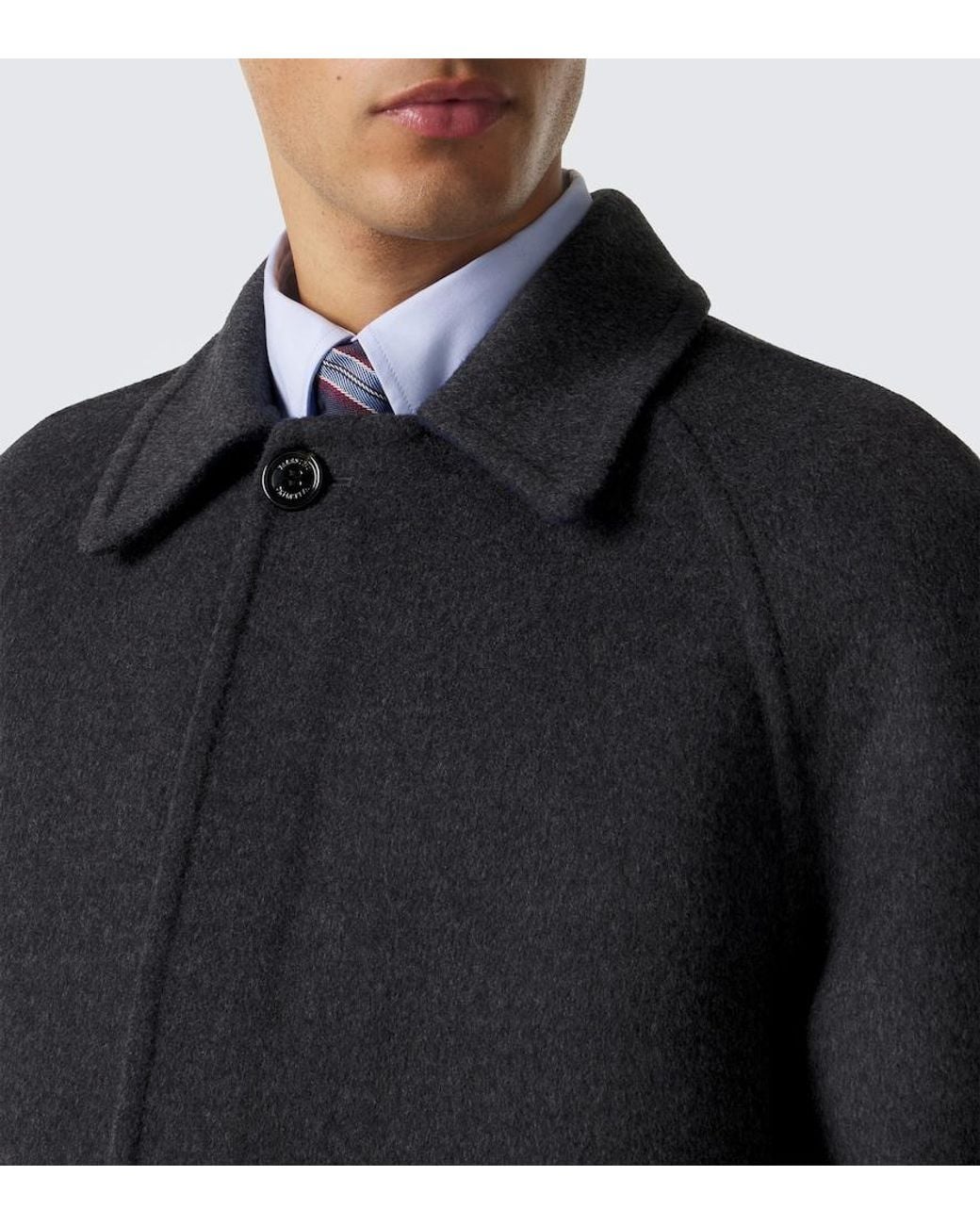 Valentino Blue Wool And Silk Coat for men