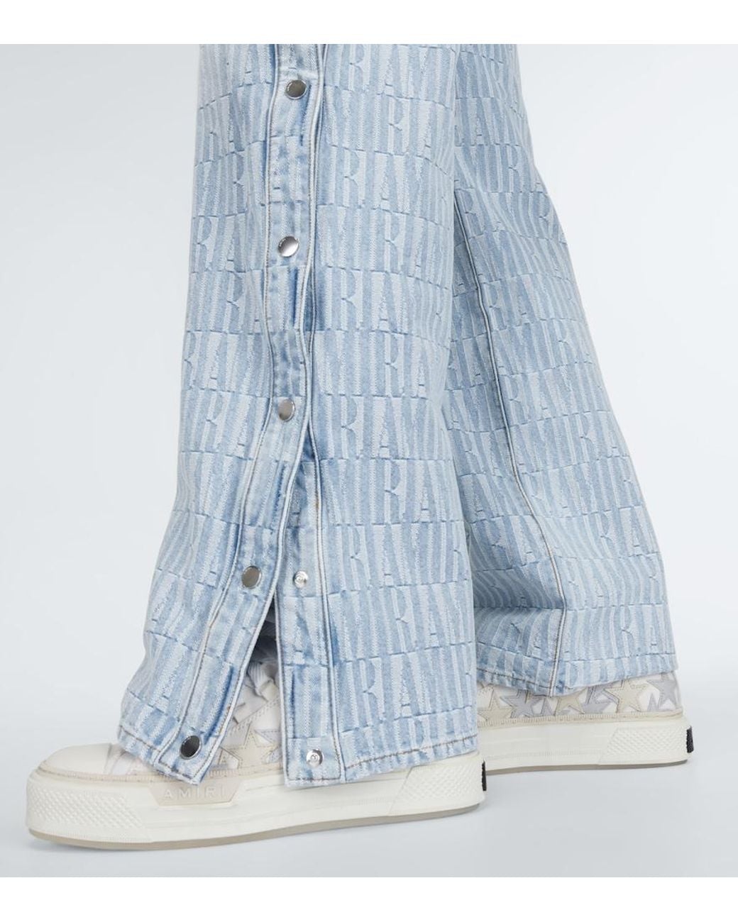 Amiri Blue Logo Jacquard Denim Pants for men