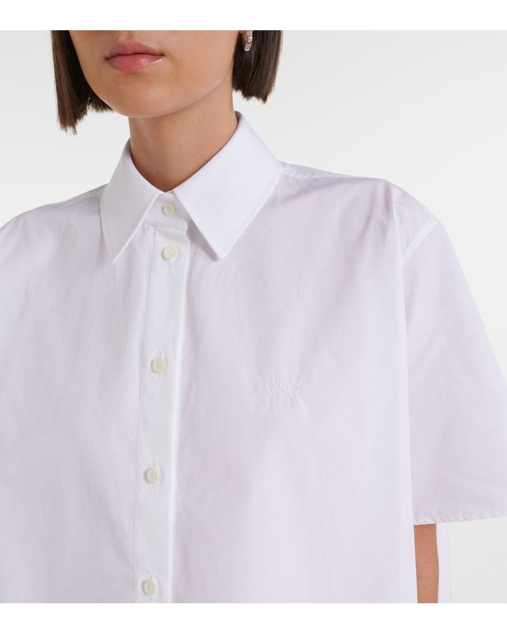 Loewe White Double L Cotton Poplin Shirt