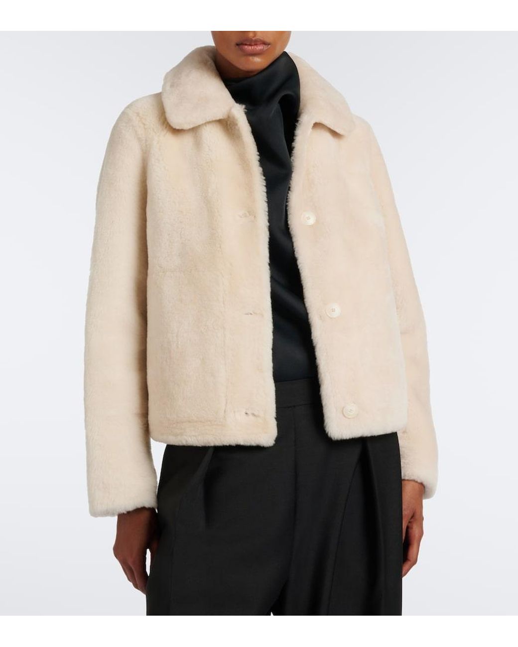 Yves Salomon Natural Shearling Jacket