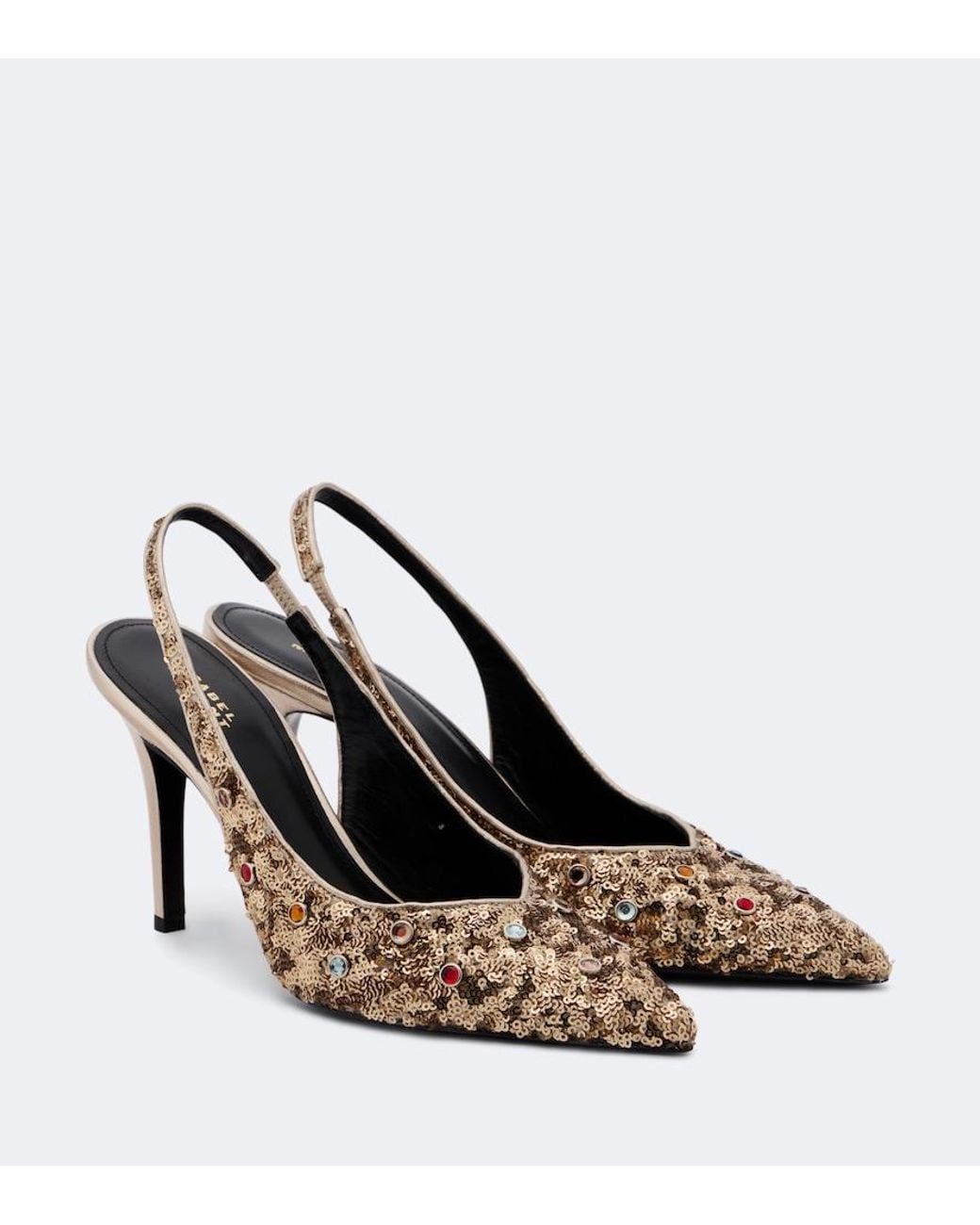 Isabel Marant Metallic Pafya Embellished Slingback Pumps