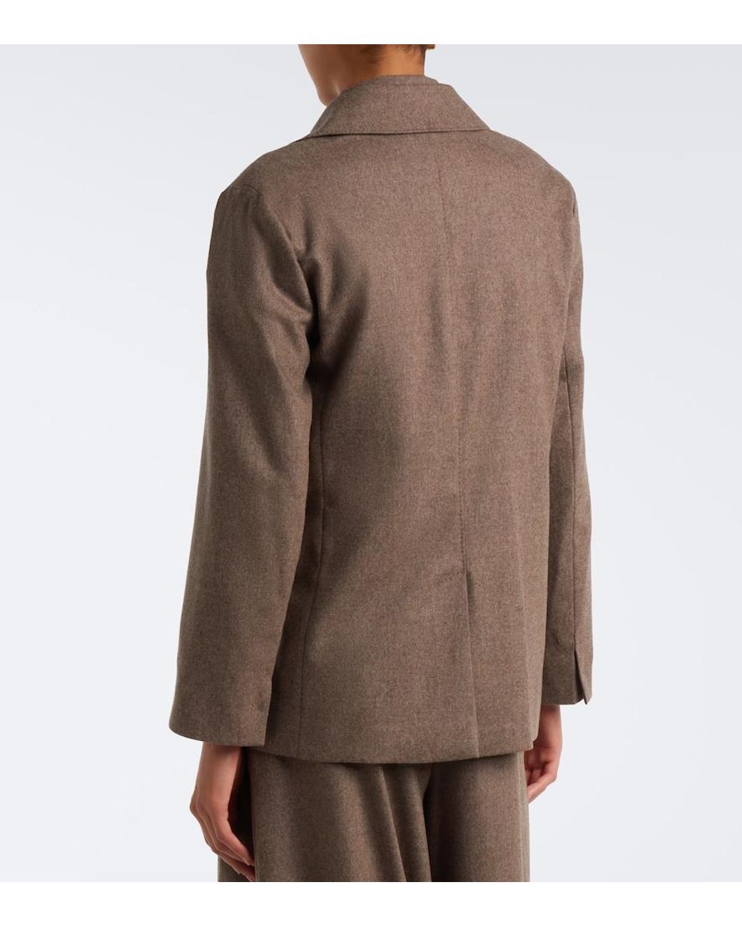 Max Mara Brown Double-Breasted Wool Blazer