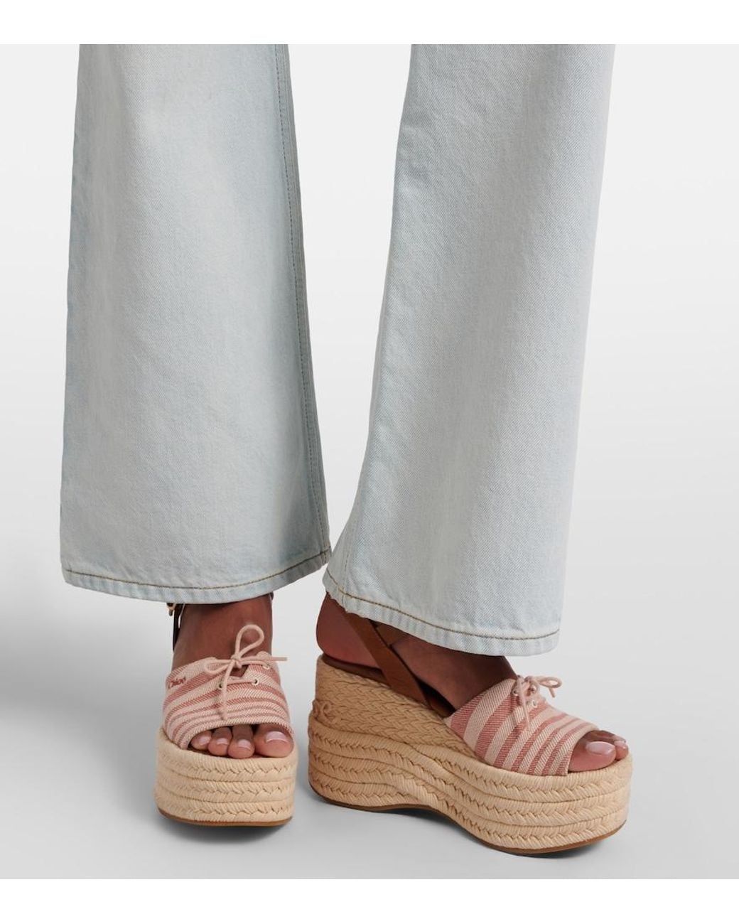 Chloé Gray Faded Wide-Leg Jeans