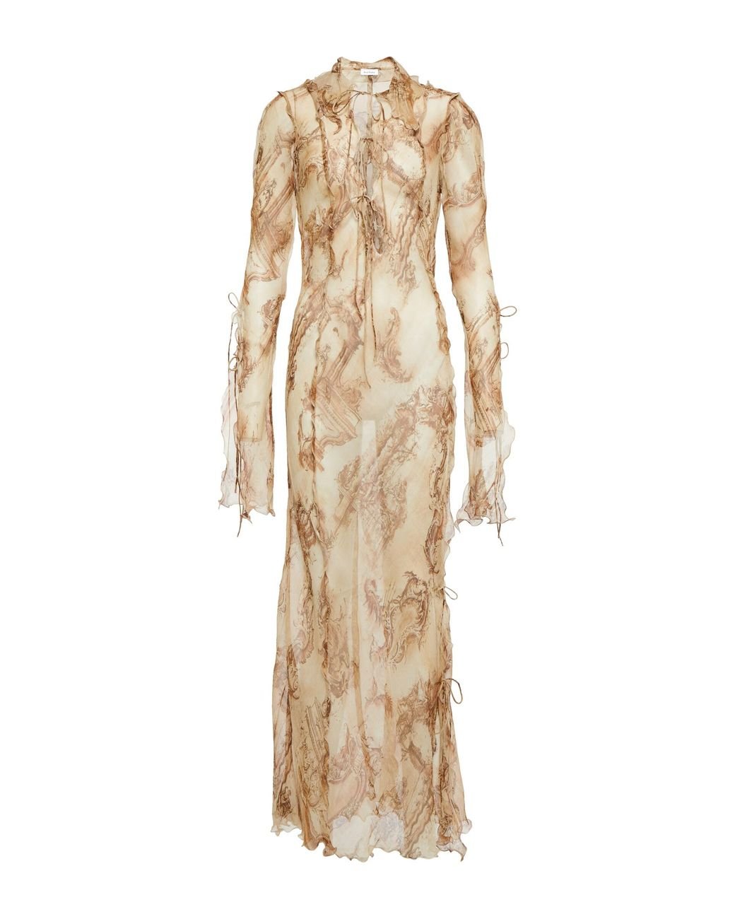 Acne Studios Printed Silk Chiffon Maxi Dress | Lyst