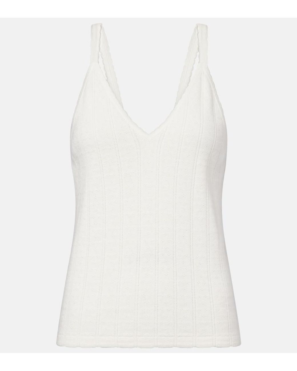 Lisa Yang White Suni Cotton And Cashmere Tank Top