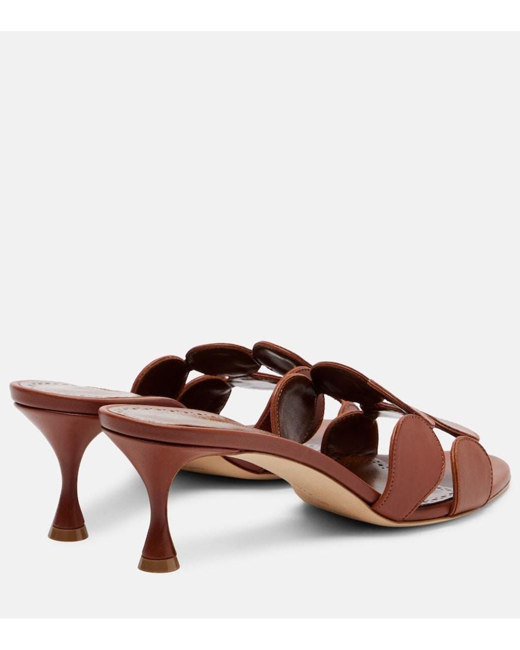Manolo Blahnik Brown Haribalmu 50 Leather Mules