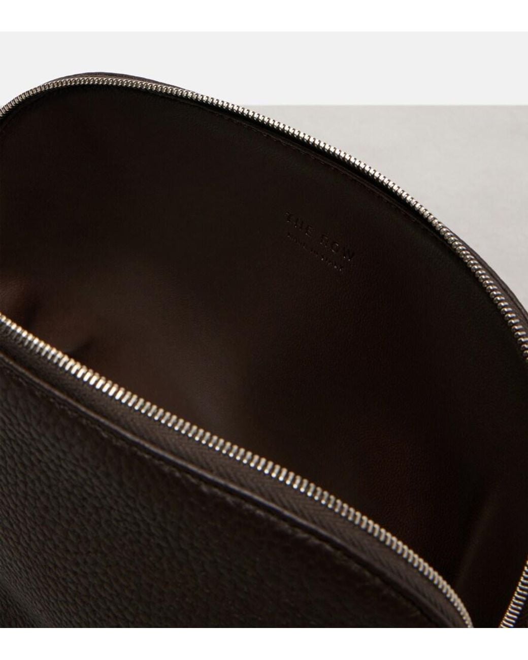 The Row Black Agnes Leather Pouch