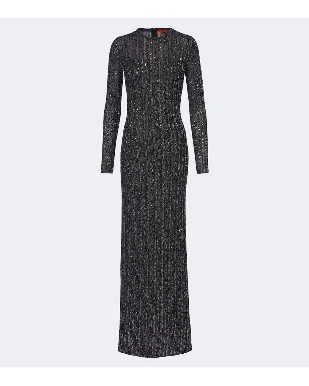 Missoni Black Sequined Knitted Gown