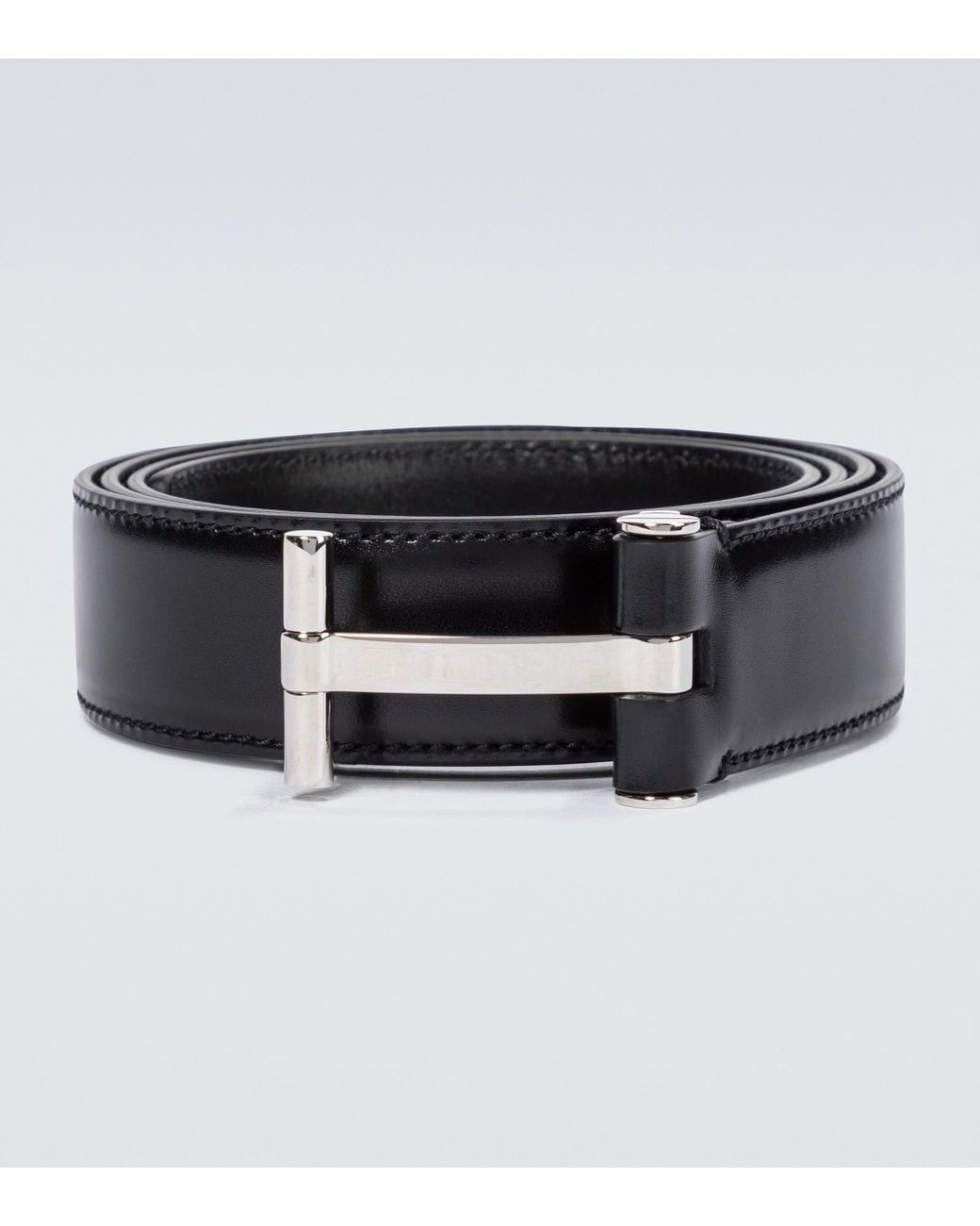 Tom Ford T Buckle Classic Leather Belt in Black for Men | Lyst