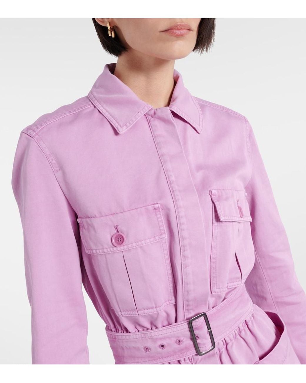 Max Mara Pink Visiera Cotton Drill Playsuit