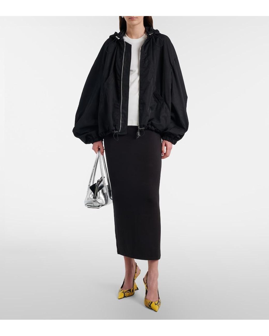 The Attico Black Oversized Bomber Jacket