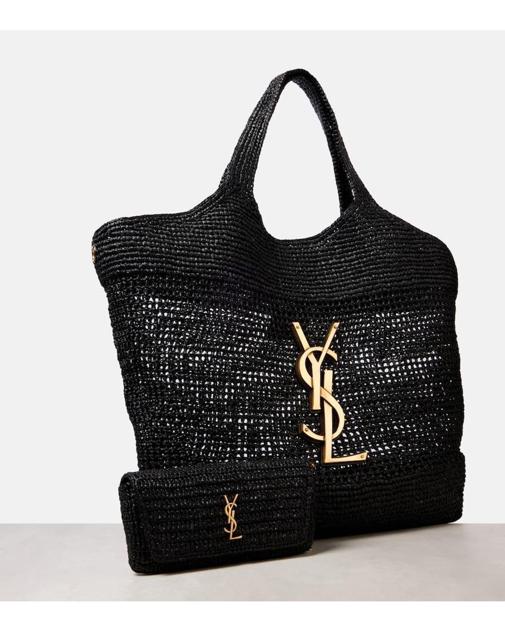【SAINT LAURENT】Icare Cassandre かぎ針編みラフィア バッグ SAINT LAURENT】Icare Cassandre かぎ針編みラフィア バッグ