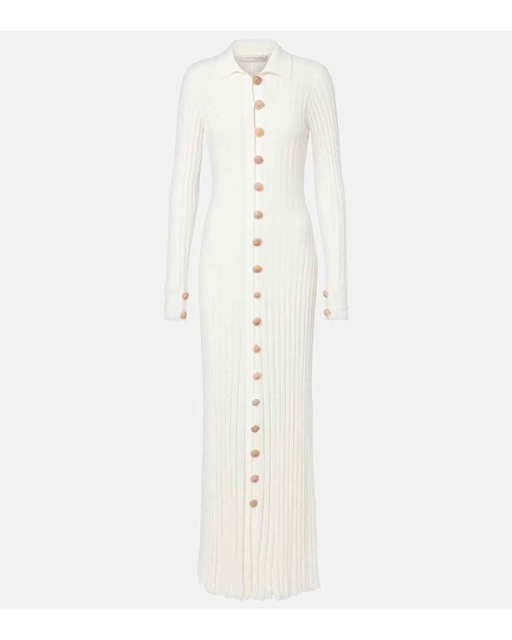 Christopher Esber White Sundial Shell Cotton-Blend Maxi Dress