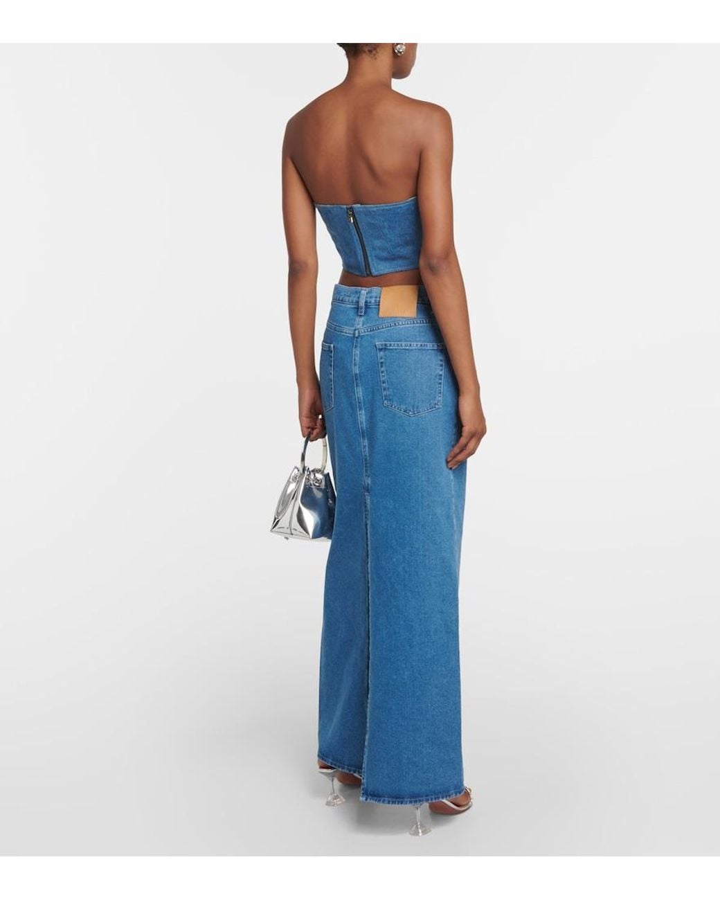 GIUSEPPE DI MORABITO Blue Denim Maxi Skirt