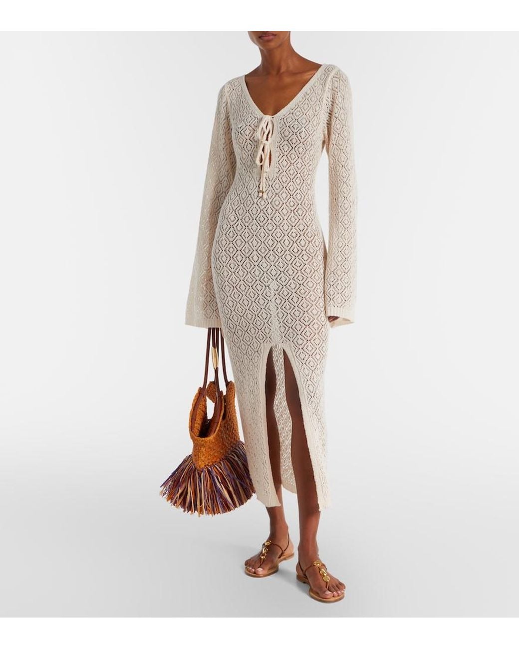 Bananhot White Joan Open-Knit Beach Cover-Up