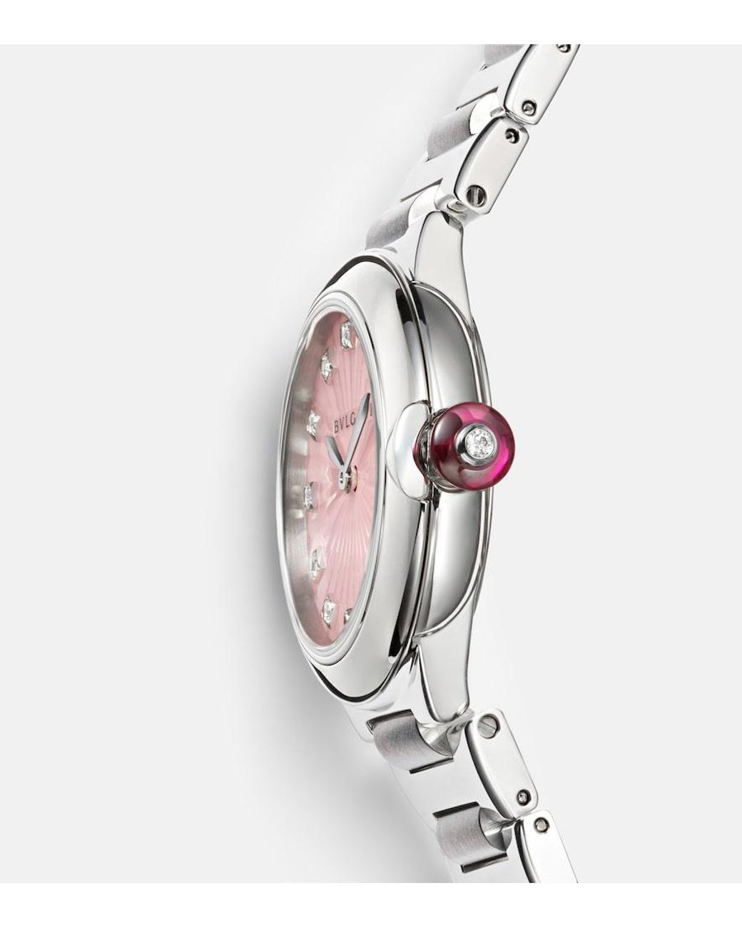 BVLGARI Pink Uhr Lvcea Mit Diamanten