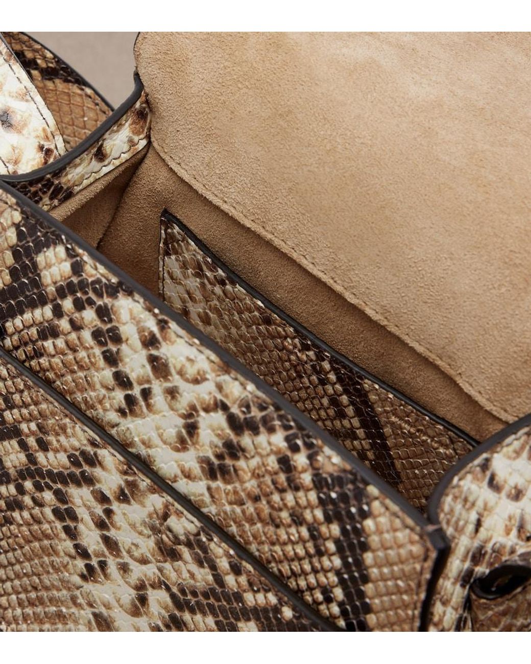 Chloé White Marcie Mini Snake-Effect Leather Crossbody Bag
