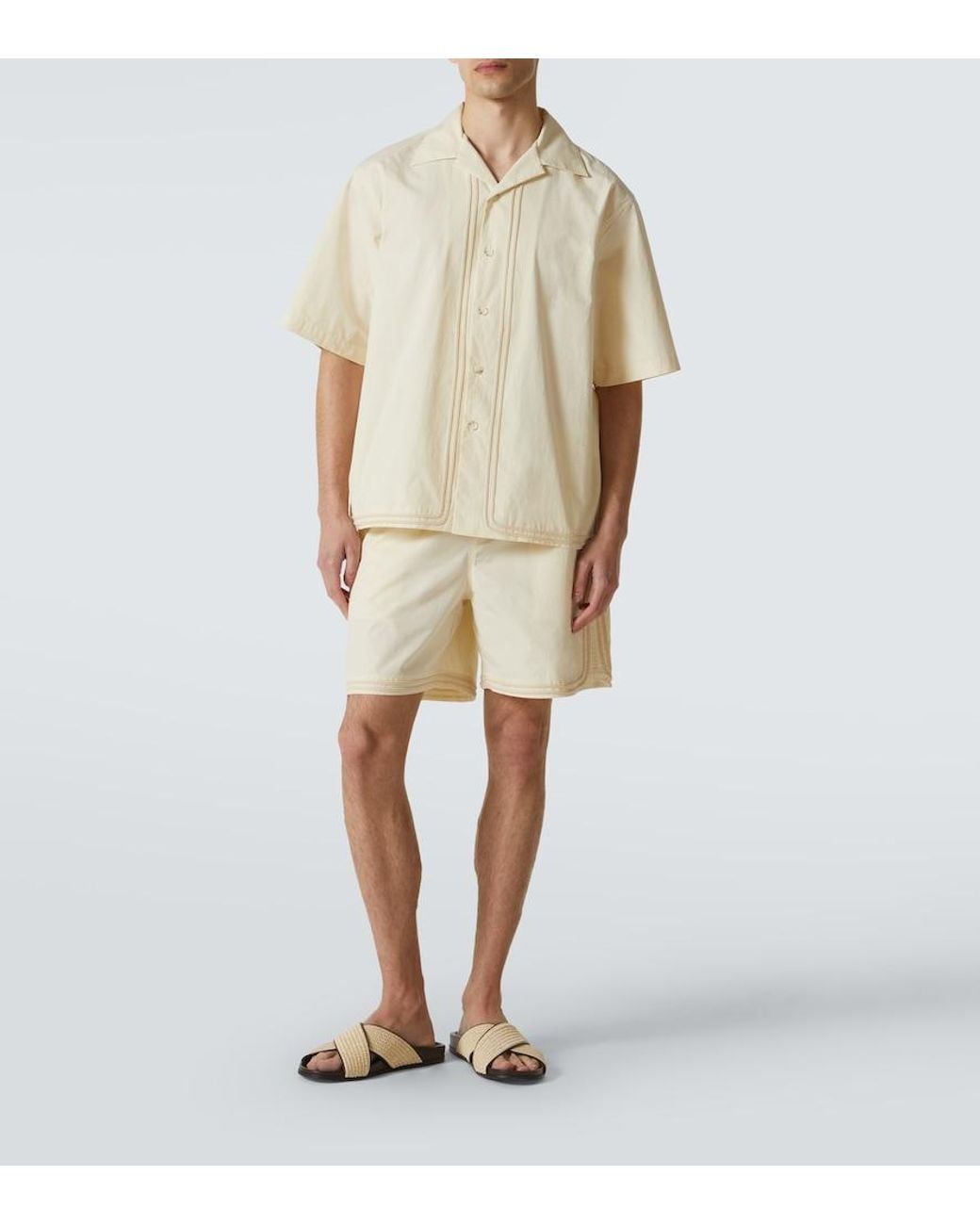 Commas Natural Cotton Bowling Shirt for men