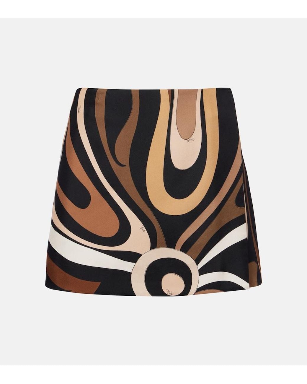 Emilio Pucci Black Marmo Silk Satin Miniskirt